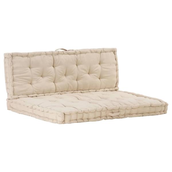 ARDEBO.de - Palettenauflagen 2 Stk. Baumwolle Beige
