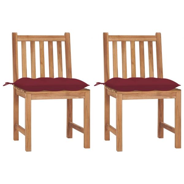 ARDEBO.de - Gartenstühle 2 Stk. mit Kissen Massivholz Teak