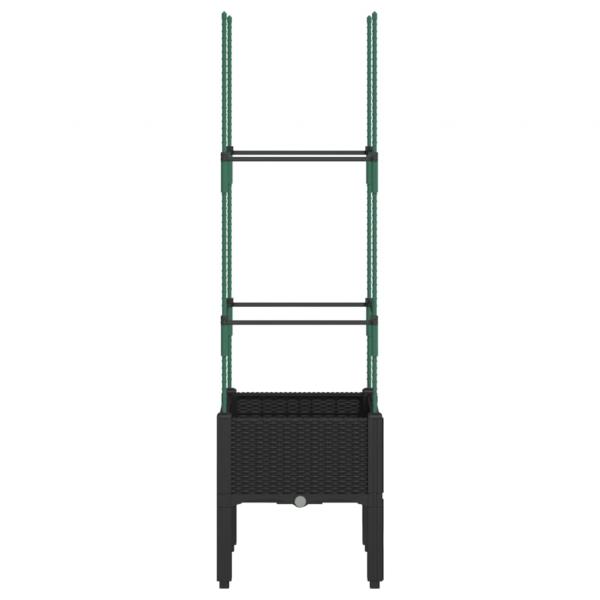 Pflanzkübel mit Rankgitter Schwarz 40x40x142,5 cm PP