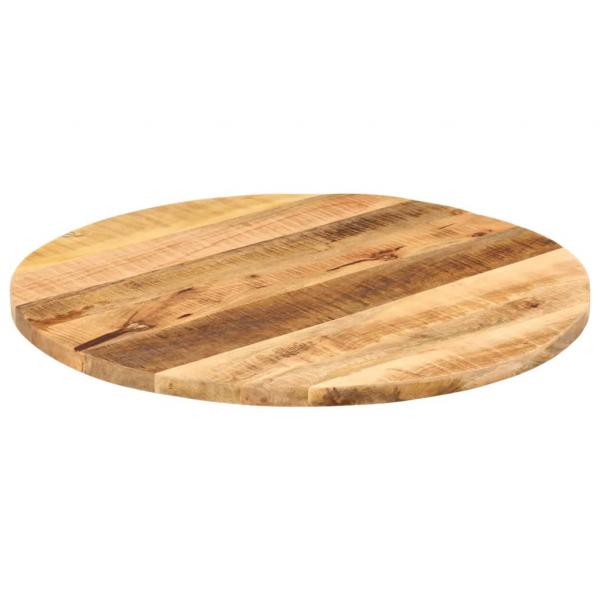 Tischplatte Ø 70x1,5 cm Rund Raues Massives Mangoholz