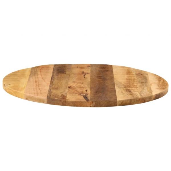Tischplatte Ø 70x1,5 cm Rund Raues Massives Mangoholz