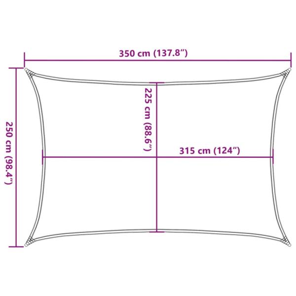 Sonnensegel 160 g/m² Creme 2,5x3,5 m HDPE