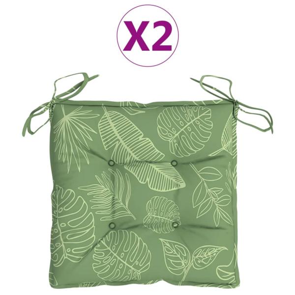 Stuhlkissen 2 Stk. Blattmuster 40x40x7 cm Stoff