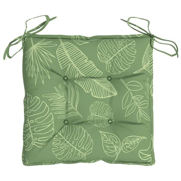 Stuhlkissen 2 Stk. Blattmuster 40x40x7 cm Stoff