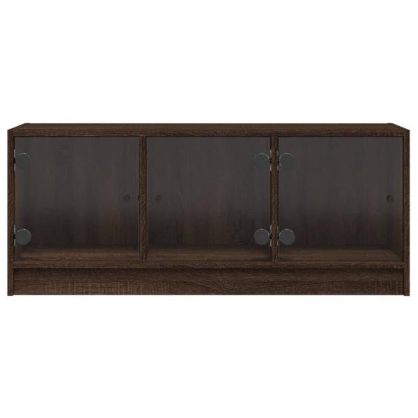 TV-Schrank mit Glastüren Braun Eichen-Optik 102x37x42 cm