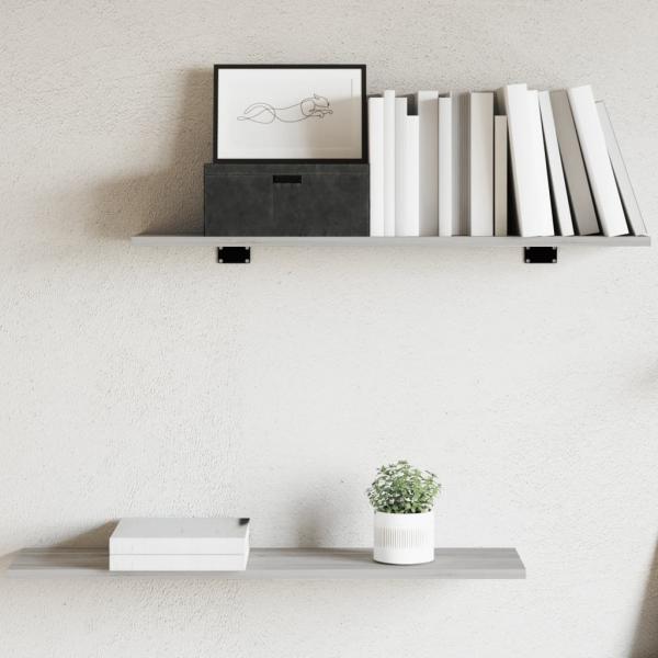 ARDEBO.de - Wandregale 4 Stk. Grau Sonoma 80x20x1,5 cm Holzwerkstoff