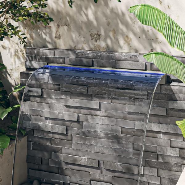Wasserfall-Element mit RGB LEDs Edelstahl 108 cm