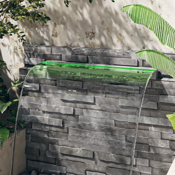 Wasserfall-Element mit RGB LEDs Edelstahl 108 cm
