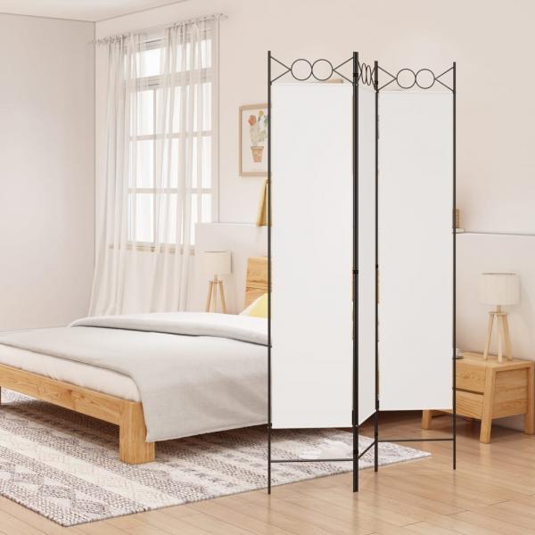 ARDEBO.de - 3-tlg. Paravent Weiß 120x200 cm Stoff