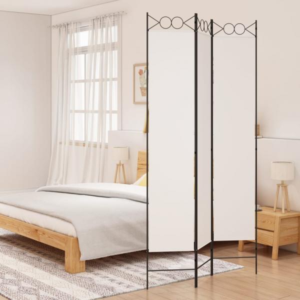 ARDEBO.de - 3-tlg. Paravent Weiß 120x220 cm Stoff