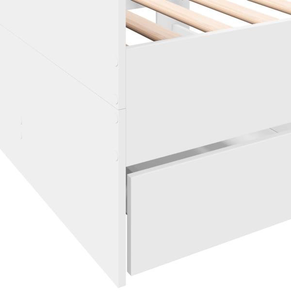 Tagesbett mit Schubladen Weiß 100x200 cm Holzwerkstoff