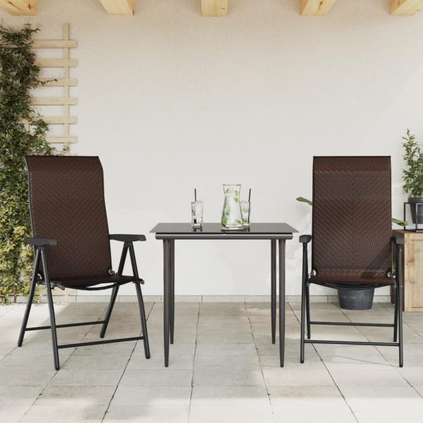 ARDEBO.de - Gartenstühle 2 Stk. Klappbar Braun Poly Rattan