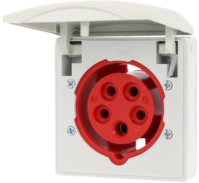 Walther Werke (415) Mondo Anbaudose, gerade, 16 A, 5-polig, mit Flansch