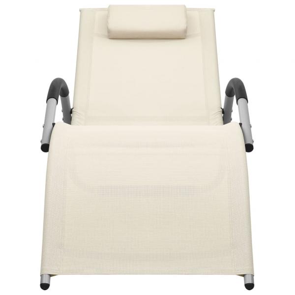 Sonnenliegen Textilene 2 Stk. Creme und Grau 