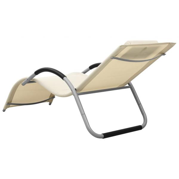 Sonnenliegen Textilene 2 Stk. Creme und Grau 