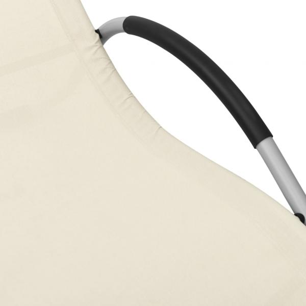 Sonnenliegen Textilene 2 Stk. Creme und Grau 