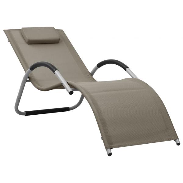 Sonnenliegen Textilene 2 Stk. Taupe und Grau 