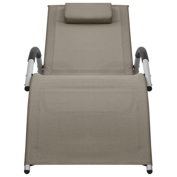 Sonnenliegen Textilene 2 Stk. Taupe und Grau 