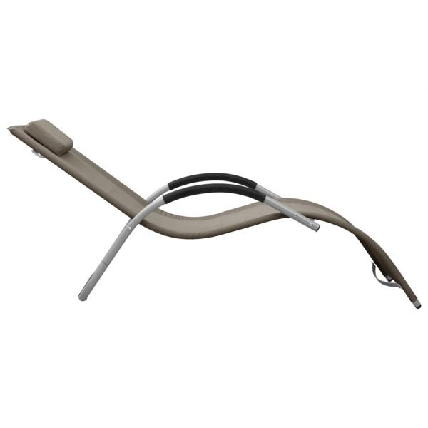Sonnenliegen Textilene 2 Stk. Taupe und Grau 
