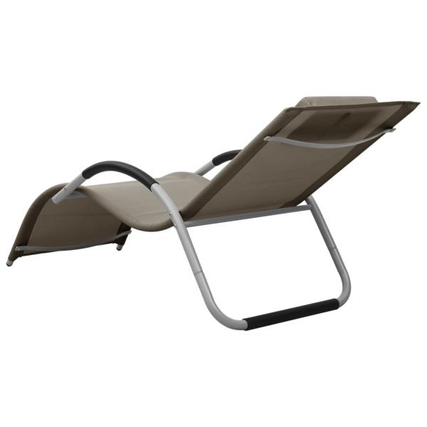 Sonnenliegen Textilene 2 Stk. Taupe und Grau 