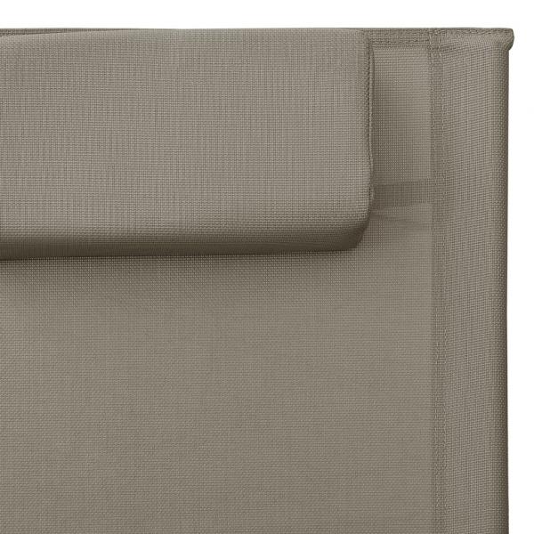 Sonnenliegen Textilene 2 Stk. Taupe und Grau 