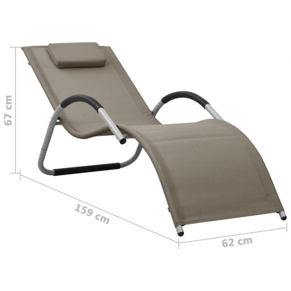 Sonnenliegen Textilene 2 Stk. Taupe und Grau 