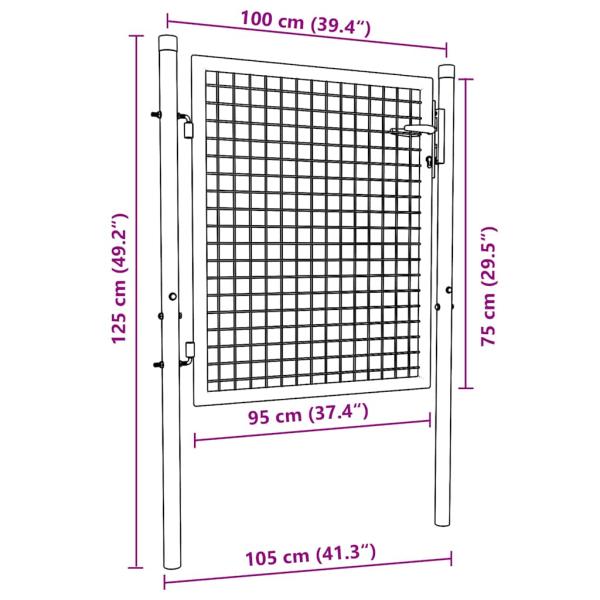 Zauntor Stahl 100 x 75 cm Grün