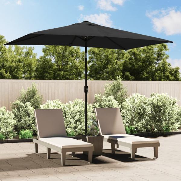 ARDEBO.de - Sonnenschirm mit Metall-Mast 300 x 200 cm Anthrazit
