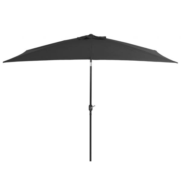 Sonnenschirm mit Metall-Mast 300 x 200 cm Anthrazit