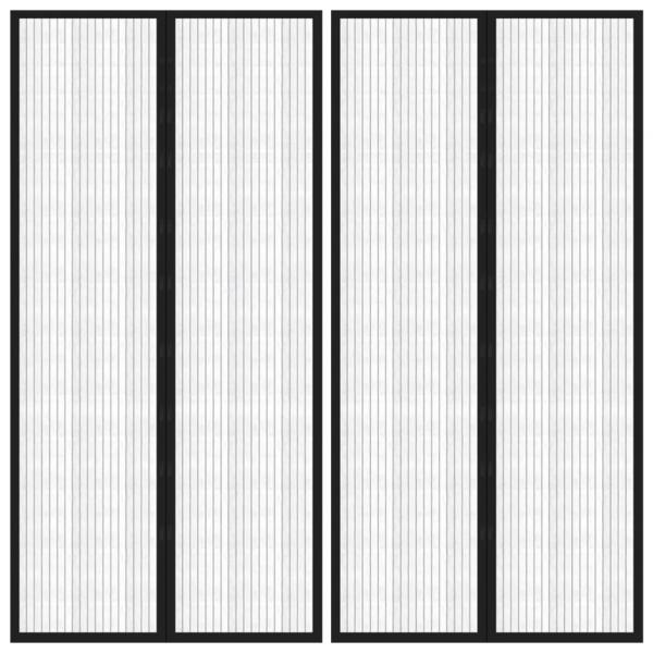 ARDEBO.de - Fliegengitter-Türvorhänge 2 Stk. Magnet Schwarz 220x100 cm