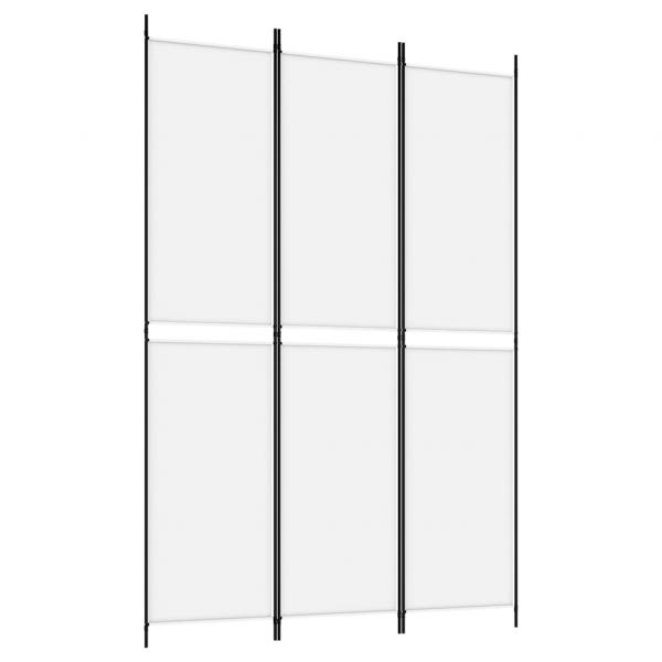 3-tlg. Paravent Weiß 150x220 cm Stoff