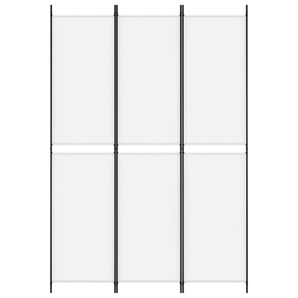 3-tlg. Paravent Weiß 150x220 cm Stoff