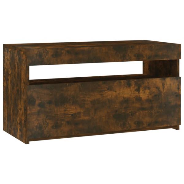 TV-Schrank mit LED-Leuchten Räuchereiche 75x35x40 cm 