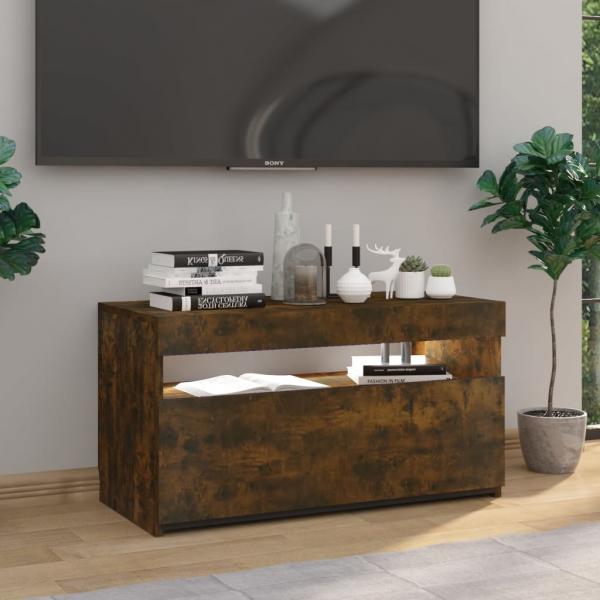 TV-Schrank mit LED-Leuchten Räuchereiche 75x35x40 cm 