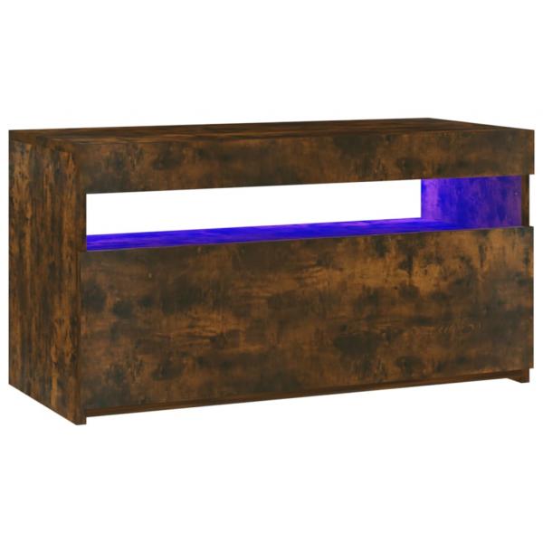 TV-Schrank mit LED-Leuchten Räuchereiche 75x35x40 cm 