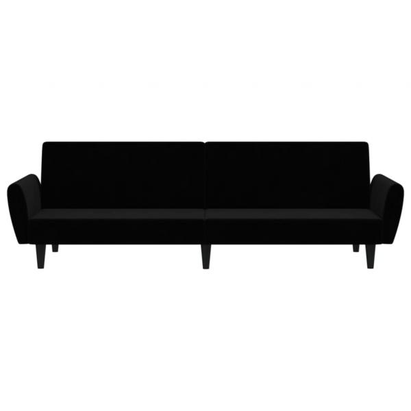Schlafsofa 2-Sitzer Schwarz Samt