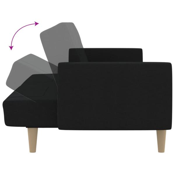 Schlafsofa 2-Sitzer Schwarz Stoff