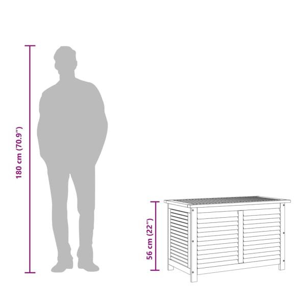 Gartenbox mit Lüftungsschlitzen 90x50x56 cm Massivholz Akazie
