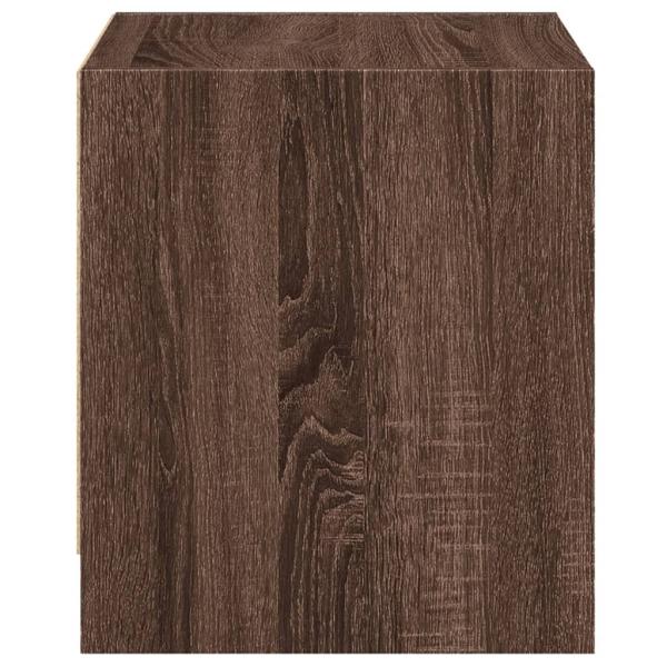 Nachttische mit Glastüren 2 Stk. Braun Eichen-Optik 35x37x42 cm