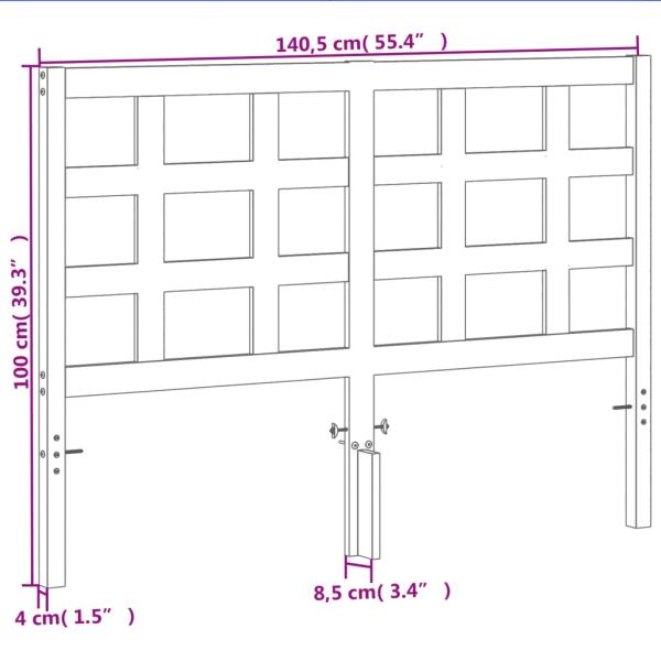 Kopfteil Wachsbraun 135 cm Massivholz Kiefer