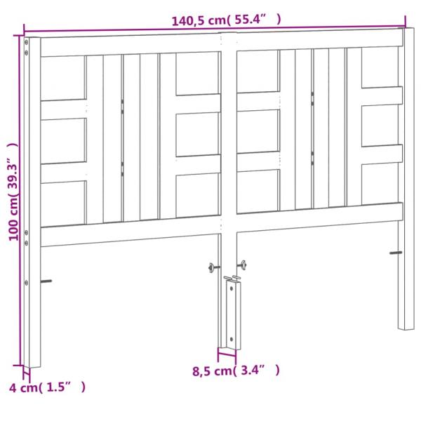 Kopfteil Wachsbraun 135 cm Massivholz Kiefer