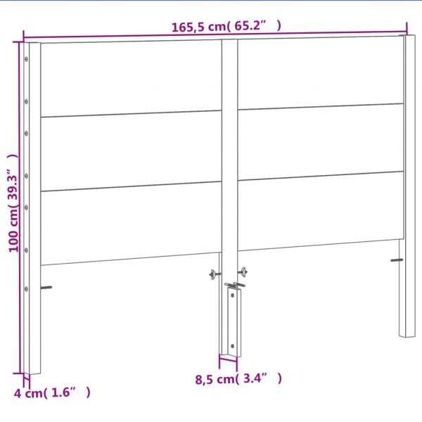 Kopfteil Wachsbraun 160 cm Massivholz Kiefer