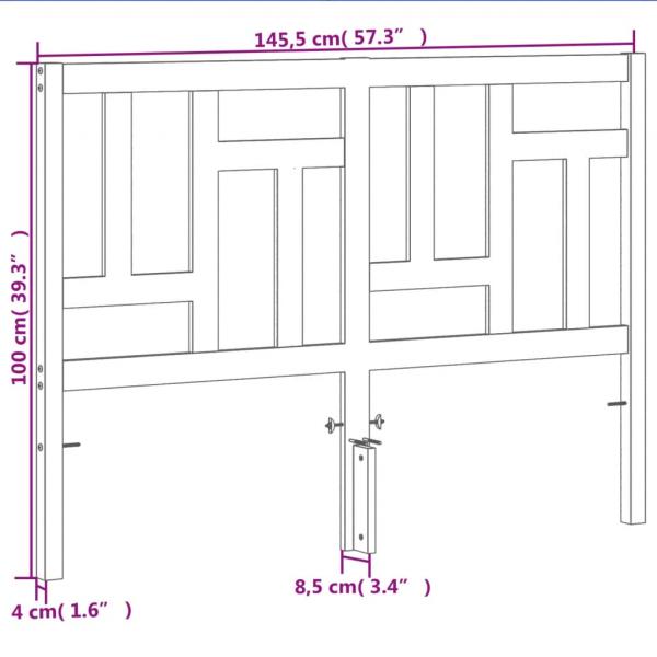 Kopfteil Wachsbraun 140 cm Massivholz Kiefer