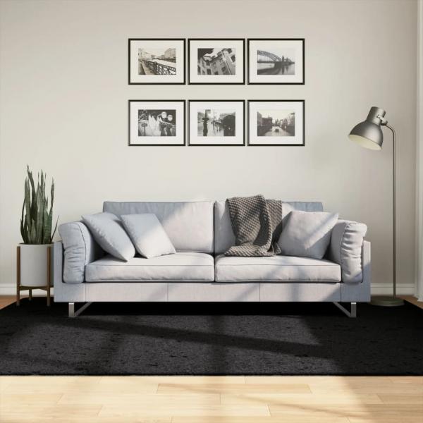ARDEBO.de - Shaggy-Teppich PAMPLONA Hochflor Modern Schwarz 160x230 cm