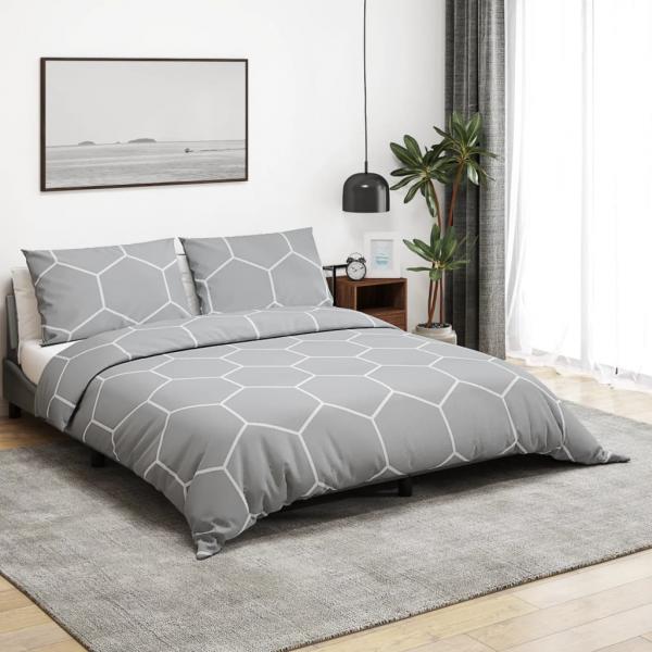 ARDEBO.de - Bettwäsche-Set Grau 140x200 cm Baumwolle