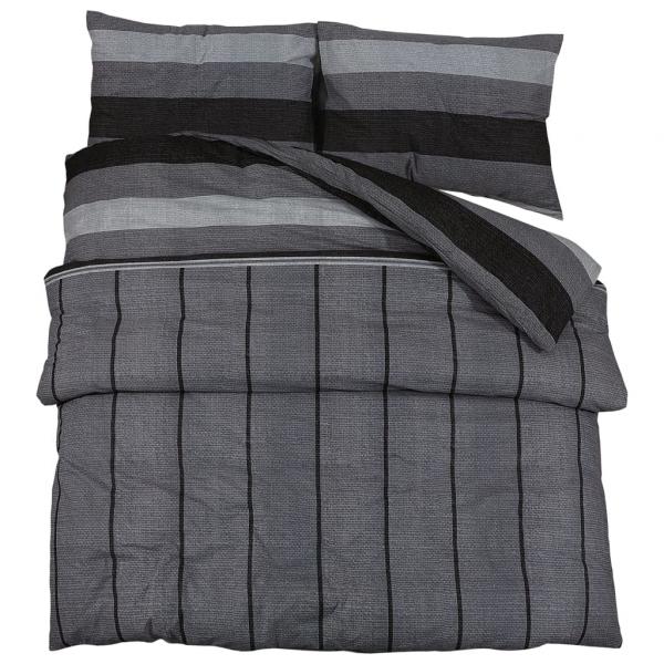 Bettwäsche-Set Dunkelgrau 155x220 cm Baumwolle