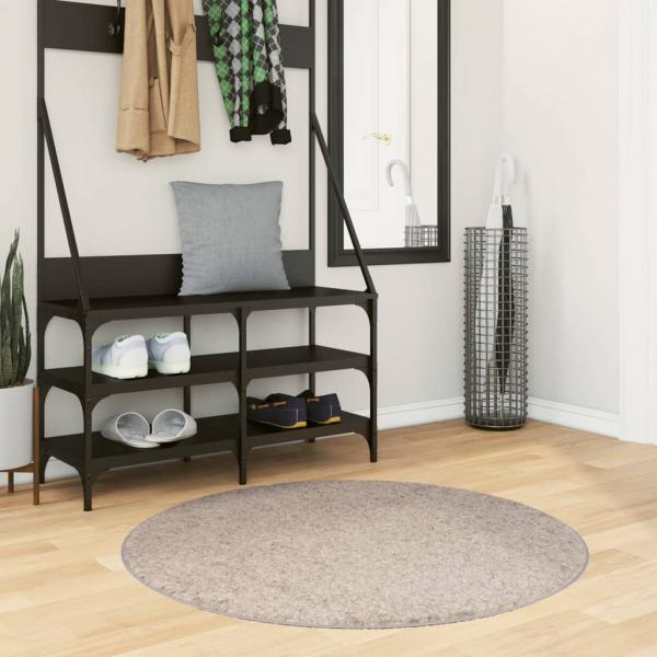 ARDEBO.de - Shaggy-Teppich PAMPLONA Hochflor Modern Beige Ø 100 cm