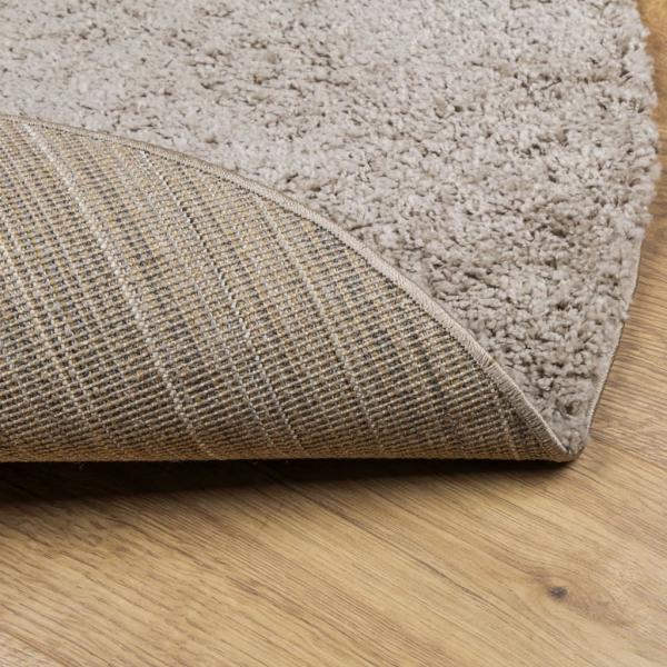 Shaggy-Teppich PAMPLONA Hochflor Modern Beige Ø 100 cm