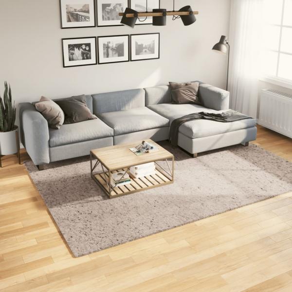 ARDEBO.de - Shaggy-Teppich PAMPLONA Hochflor Modern Beige 200x280 cm