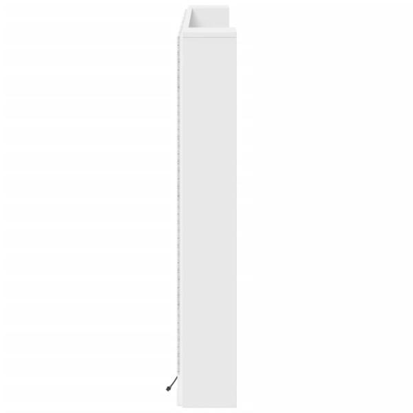 LED-Kopfteil mit Ablagen Weiß 160x16,5x103,5 cm